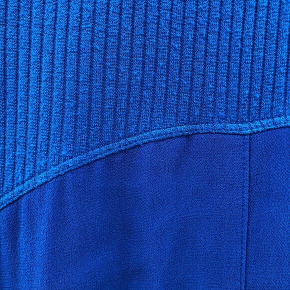 Left Of Center Midi Skirt Womens S Pull On Royal Blue High Low Hem Mixed Media - Picture 5 of 12